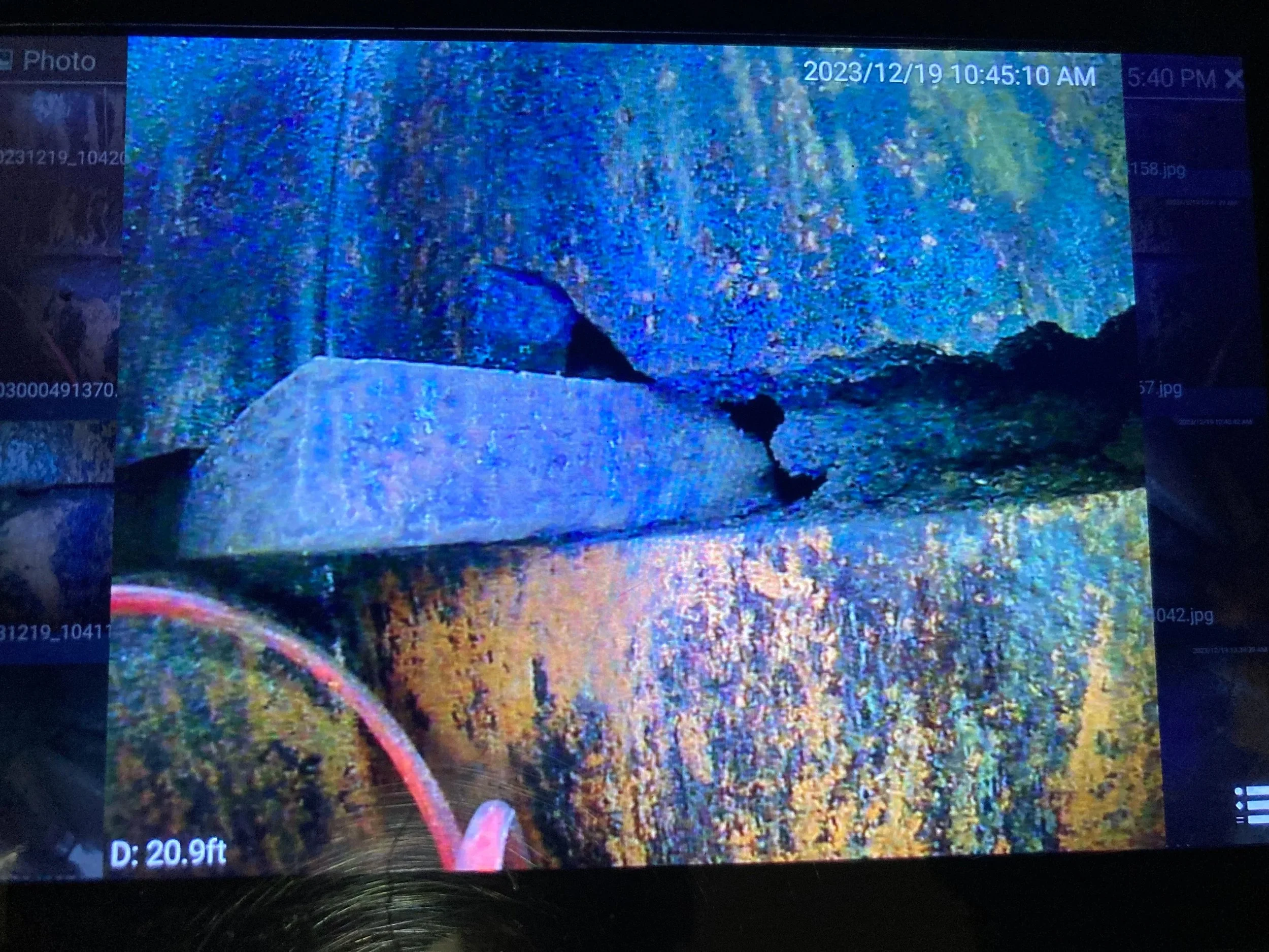 Picture of damaged terra cotta flue liner