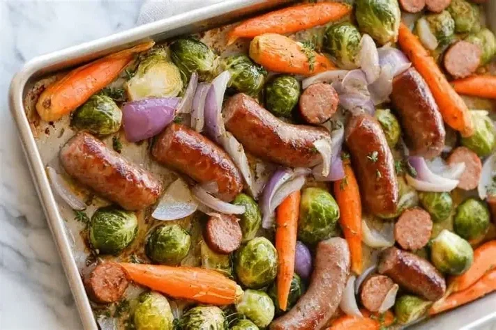 One Pan Sausage &amp; Roasted Veggies