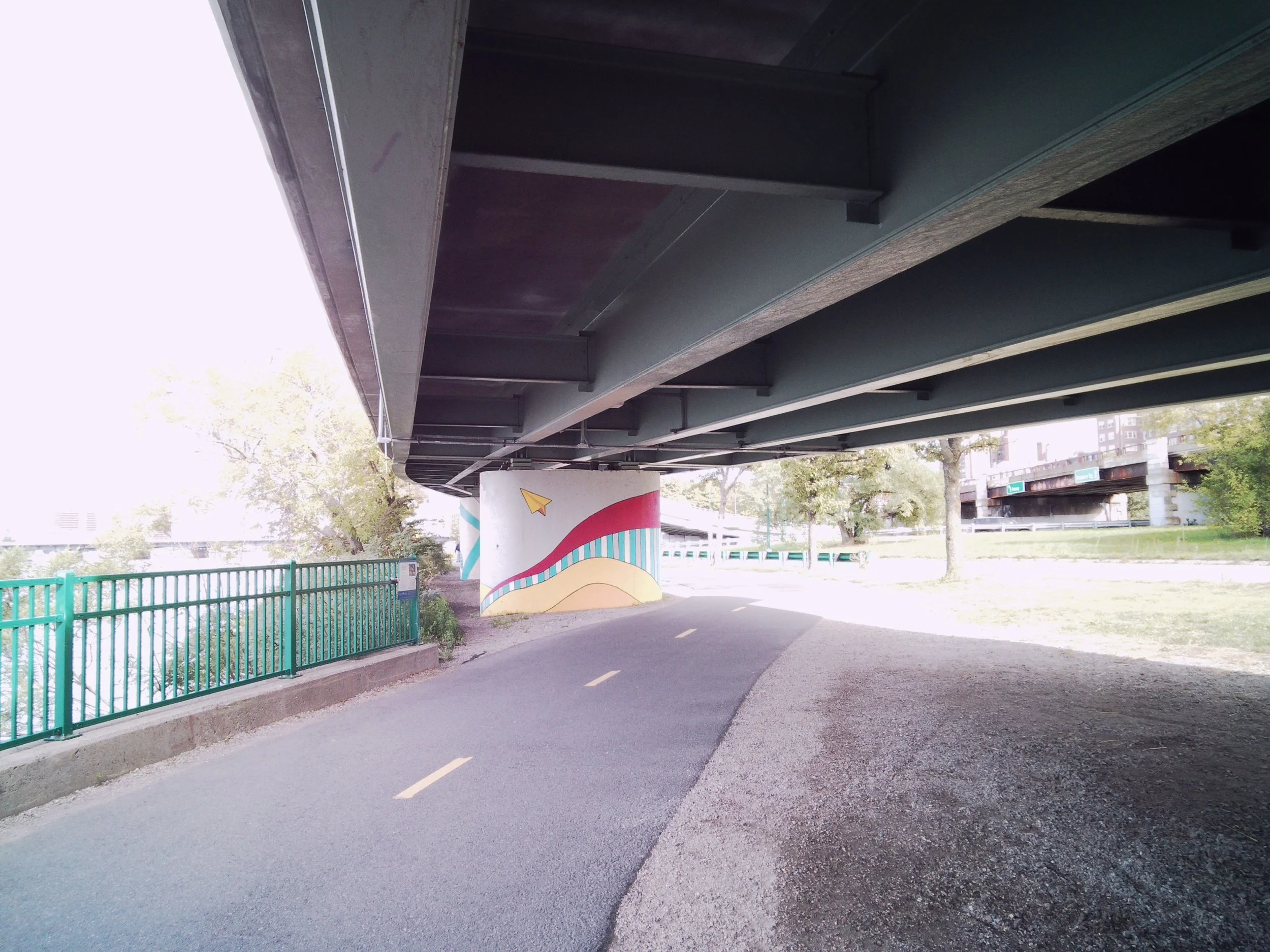 walked along the river to an underpass with some cool art
