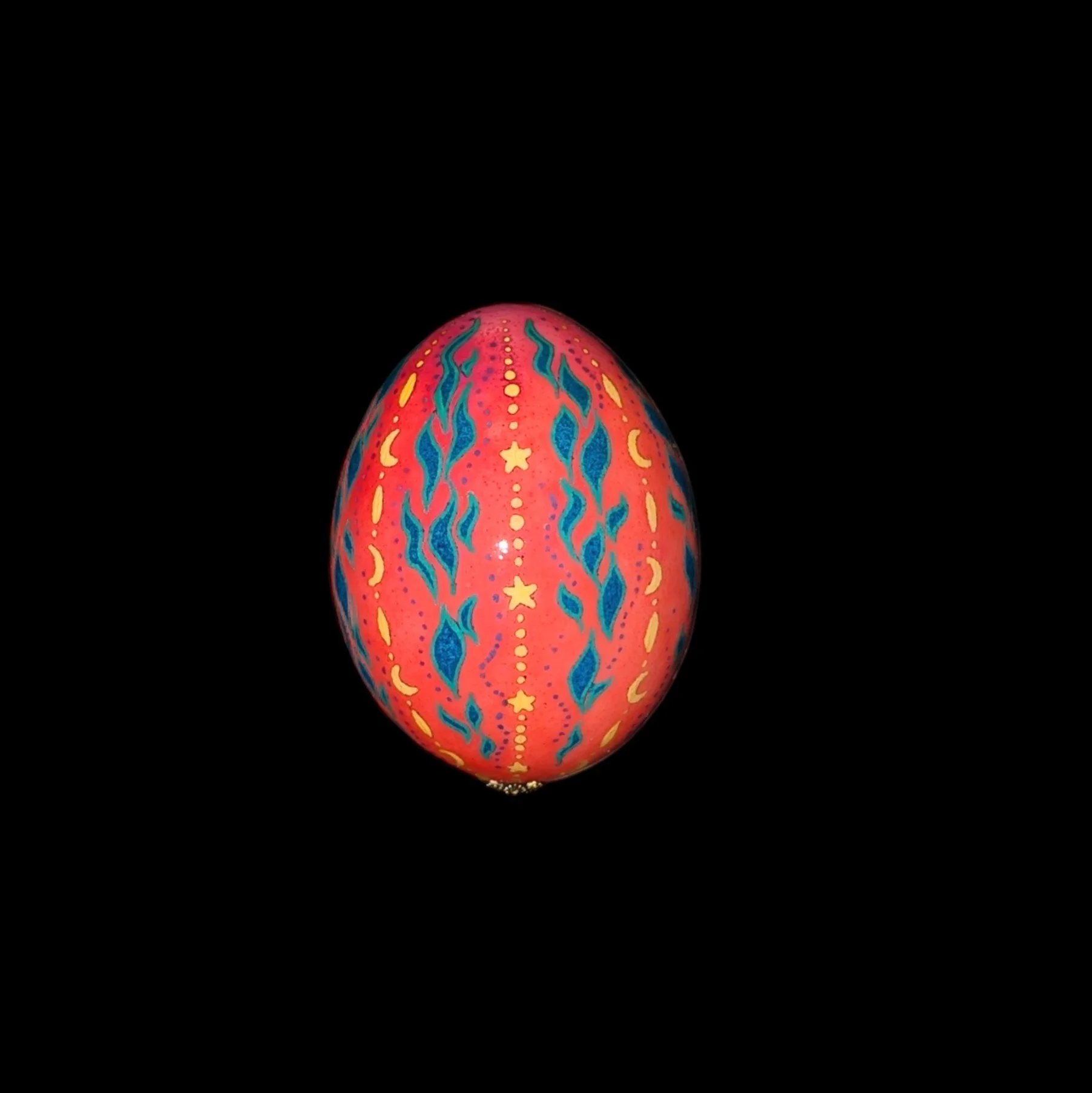 Magenta Stars and Moons Chicken Egg