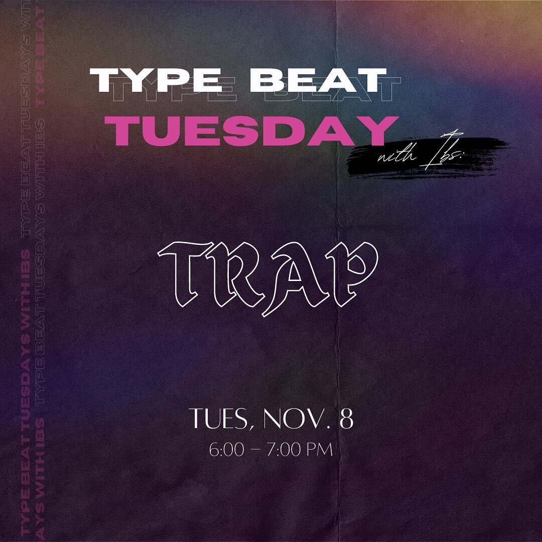 Catch you tonight at 6pm for this weeks' Type Beat Tuesday! ✨🫧

&lt;&lt; Link in our link🌲 &gt;&gt;