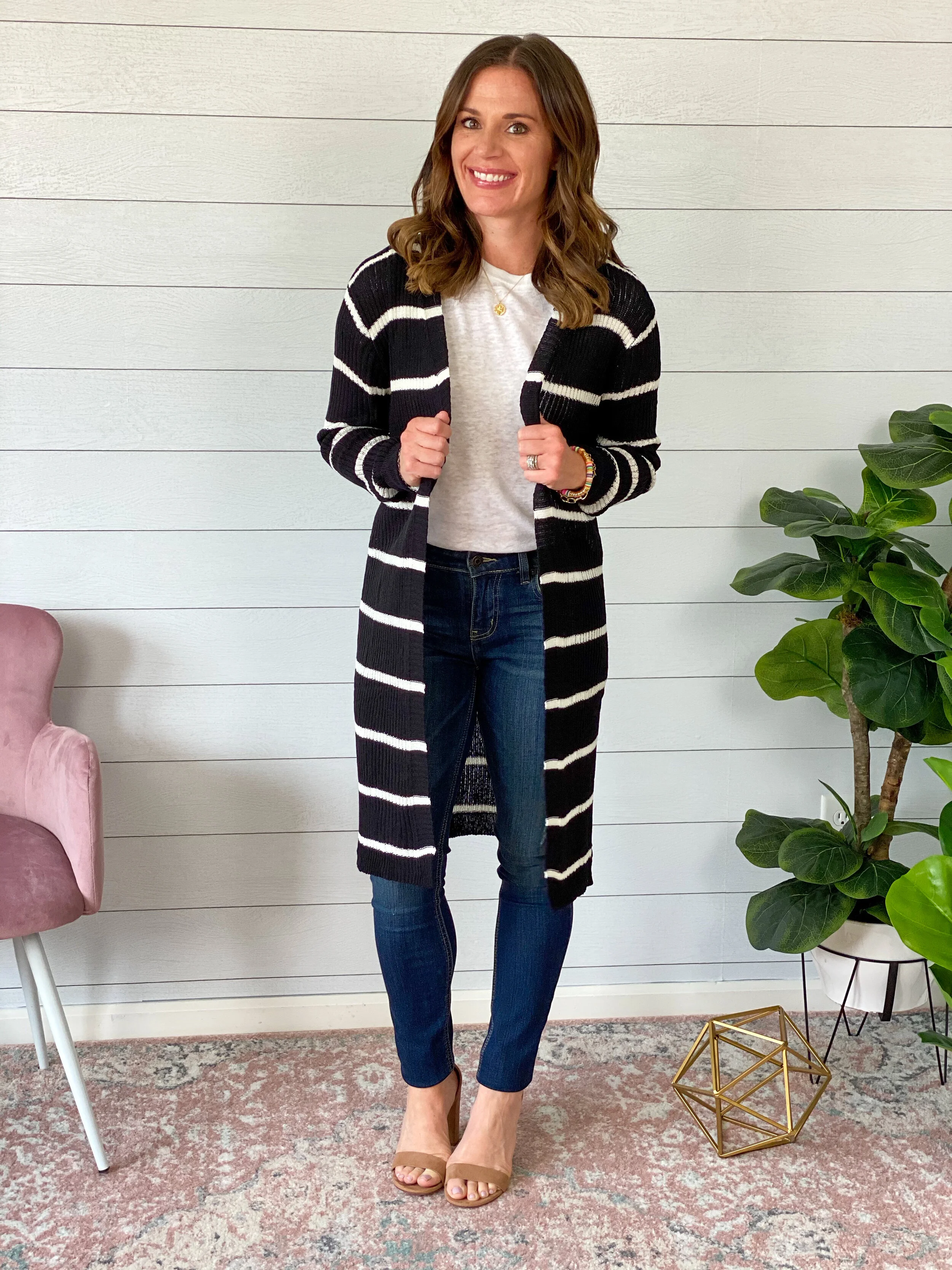 Rhiannon Striped Cardigan Duster — Jo 