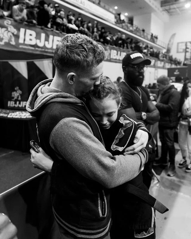 Made it through to the quarterfinals tomorrow. But more importantly, my lovely girlfriend won the Europeans and got her black belt on the podium! 
Picture by the @thegrappleclub !
