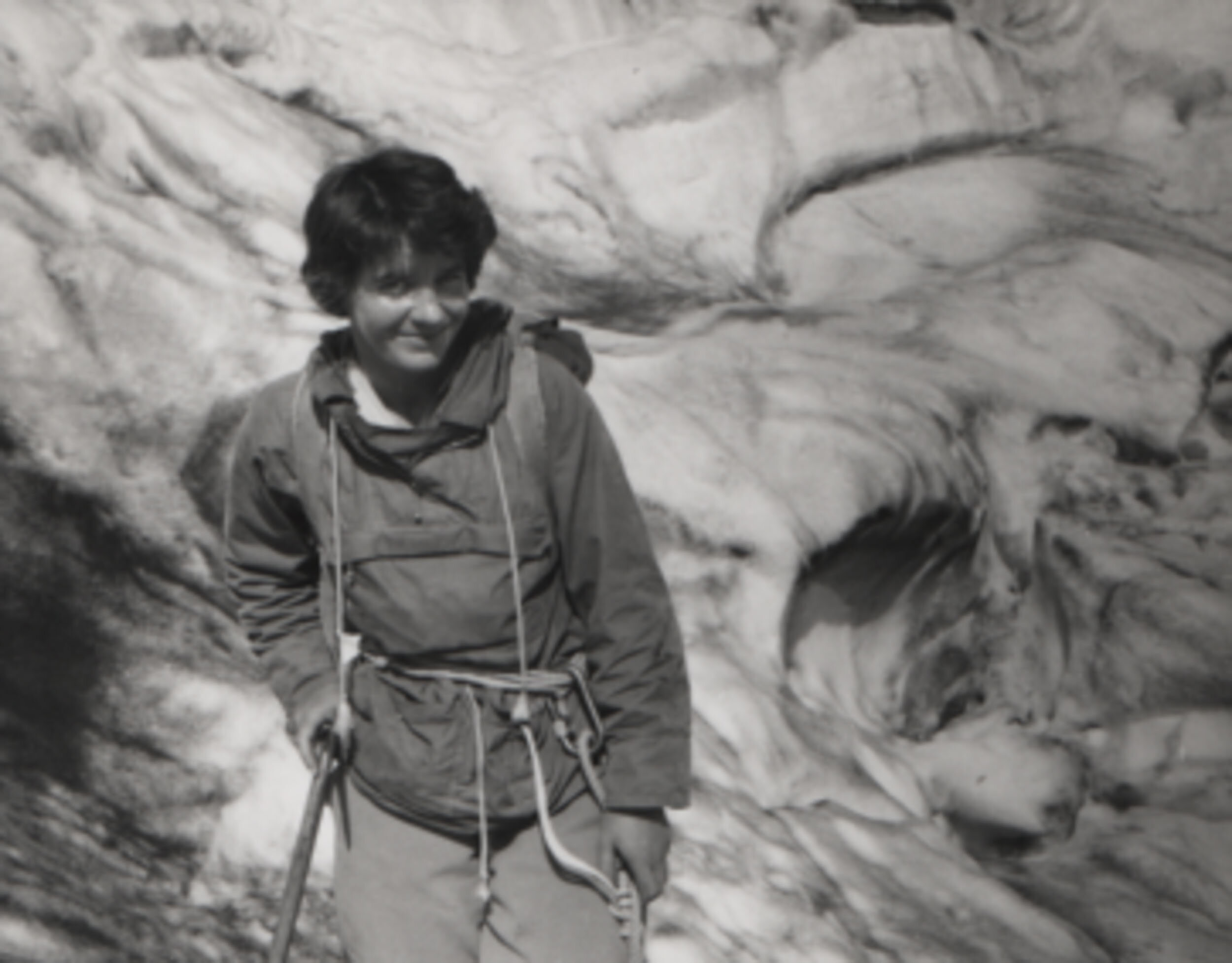 Pat Woods crossing a glacier in The Requin, French Alps, in 1964 