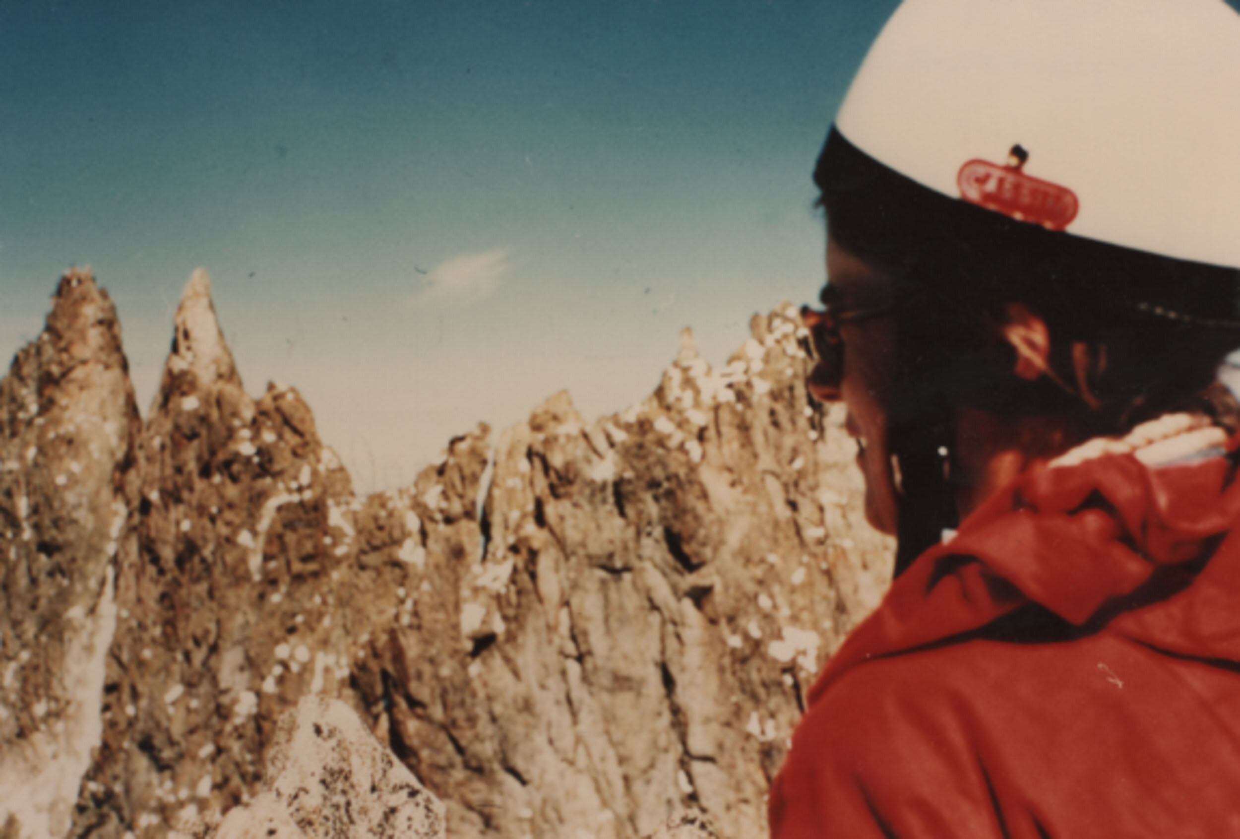 Sylvia Yates at the Rendez-vous Hautes Montagnes, Wichelplankstock Ridge, Urner Alps, 1973