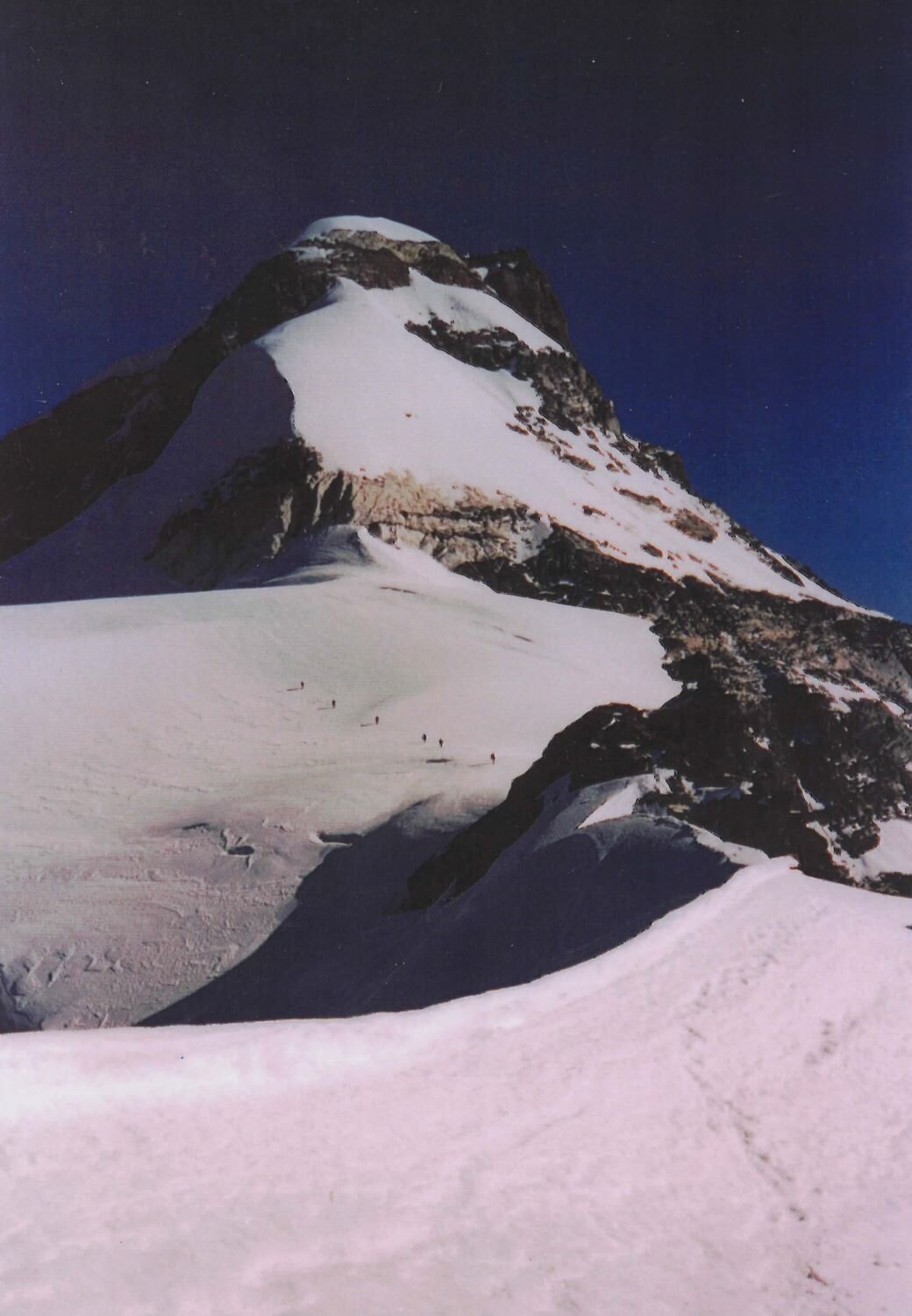 Jill Croskell crossing the ice field on the first ascent of Che Bayul Kang, Nepal, in 2010