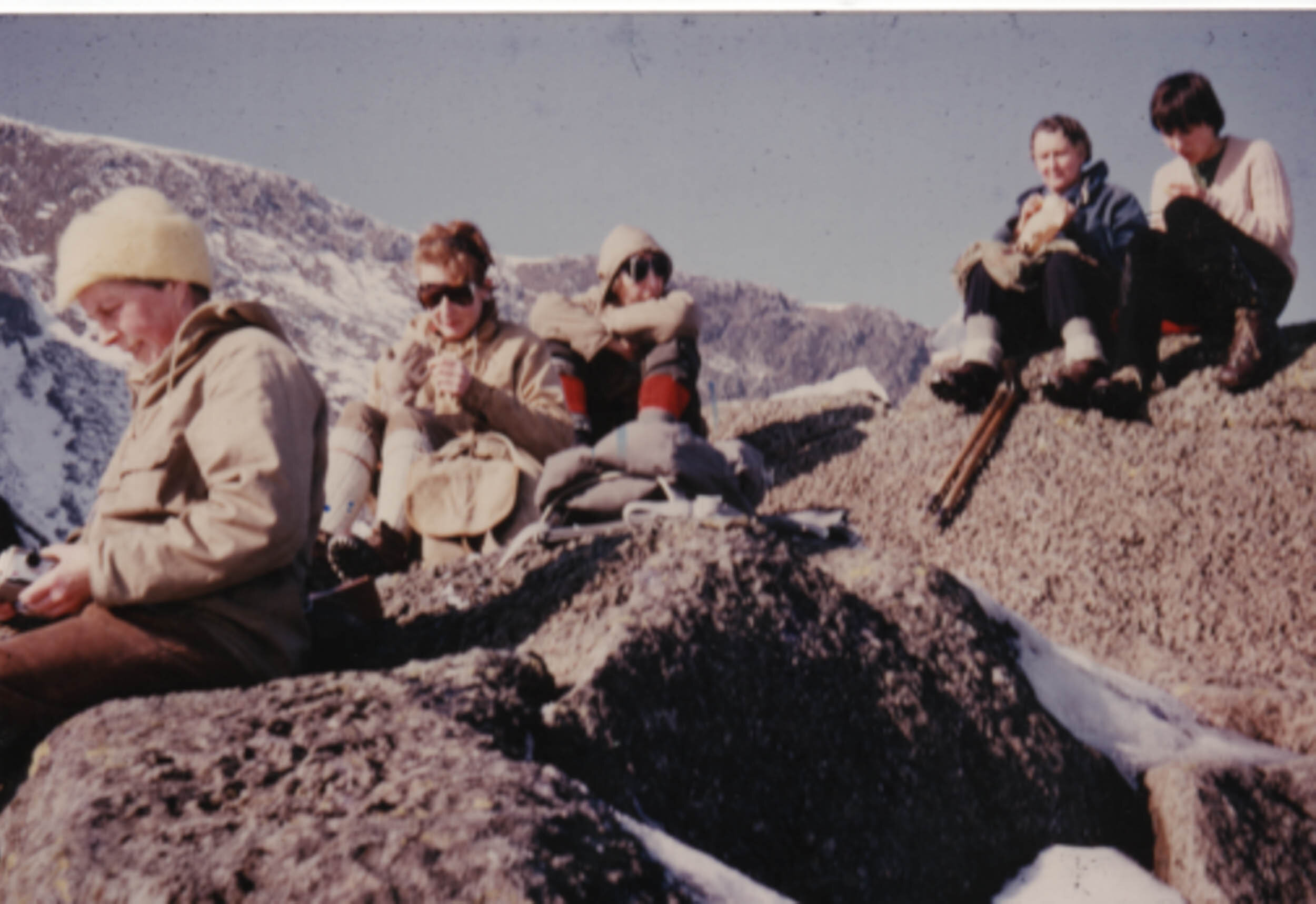 Chris Woods, Sally Westmacott, Winifred Jackson and Vera Picken, Siabod, North Wales, in 1963