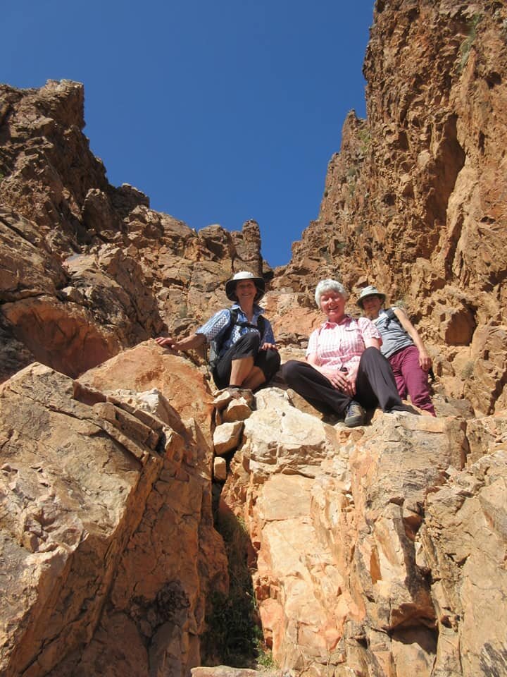 Hilary Lawrenson, Hazel Lewis and Alison Cairns, The Berber Steps, Morocco, in 2019