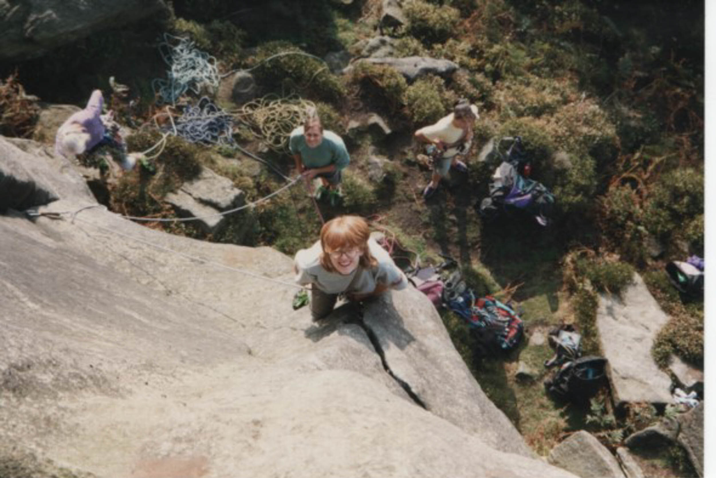 Louise Pellett in the Peak District, 1990