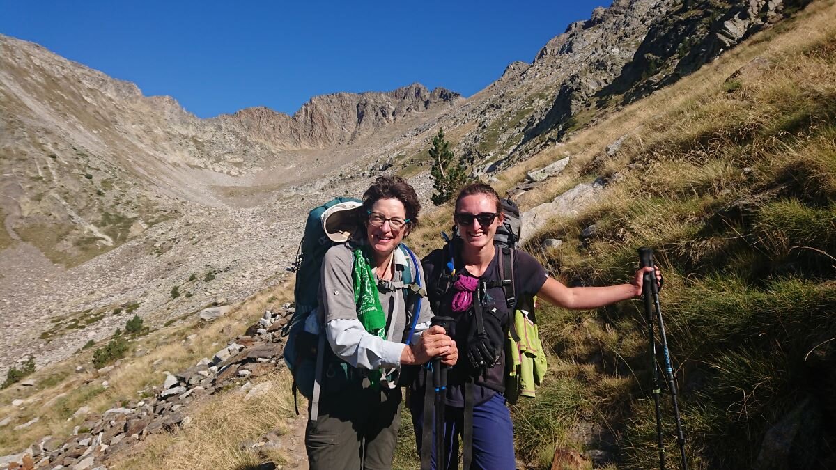 Milena Mühlen and her mother hiking the GR20 in Corsica in 2019