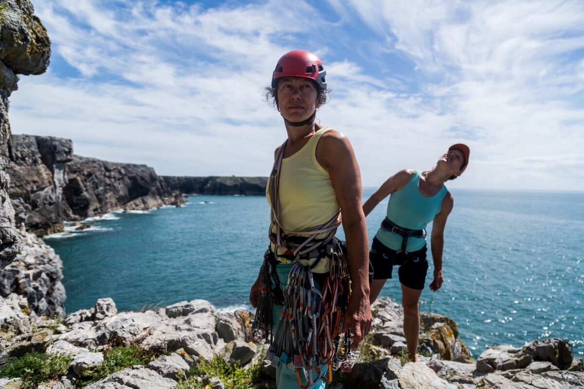 Hilary Lawrenson and Alison Cairns at Crickmail Point, Pembroke, August 2018