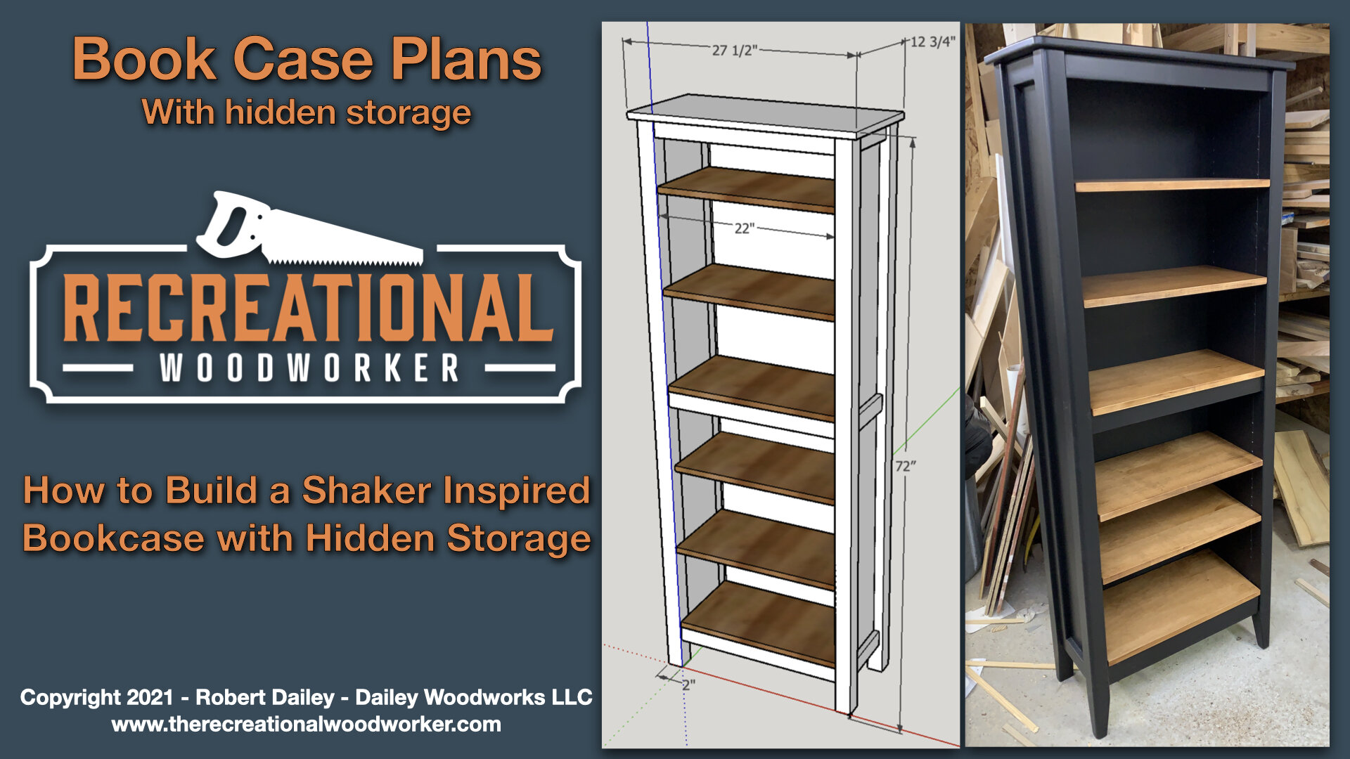 Hidden Storage Bookcase