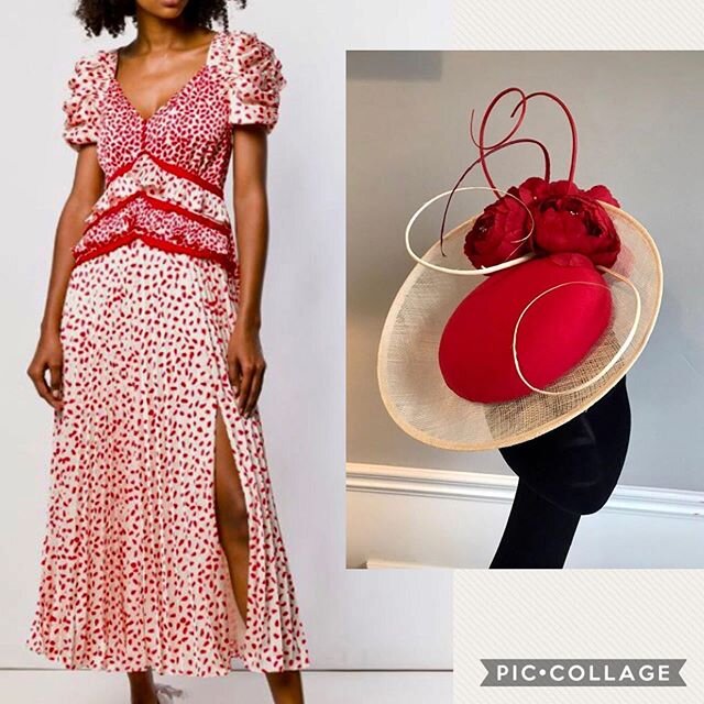 Rental style inspiration for your next occasion 🎉. Why not combine our @mrselfportrait red and cream dot satin dress with @hats_life_hat_hire_wexford_ gorgeous red and cream headpiece for your next occasion.#dressingup #fashiononthefield dresses #dr