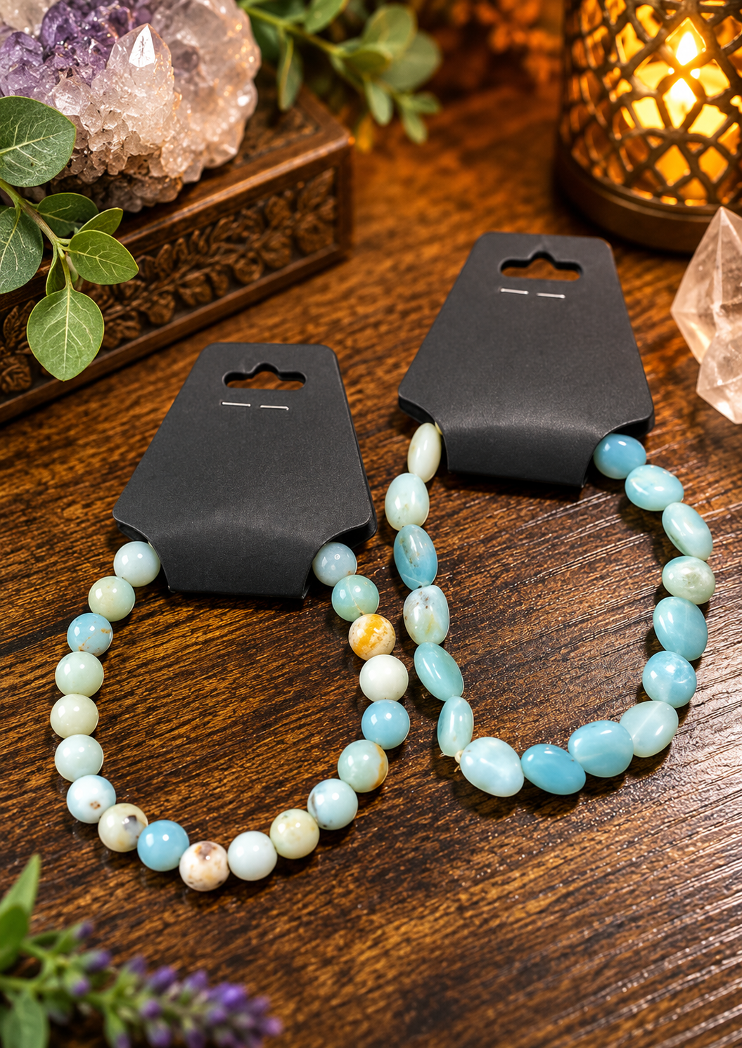 Amazonite Bracelets in Candlelight.png