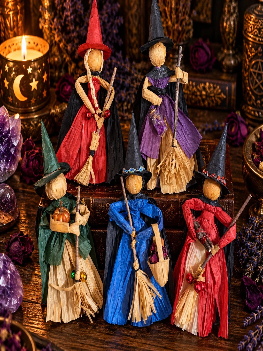 Handcrafted Raffia Witches