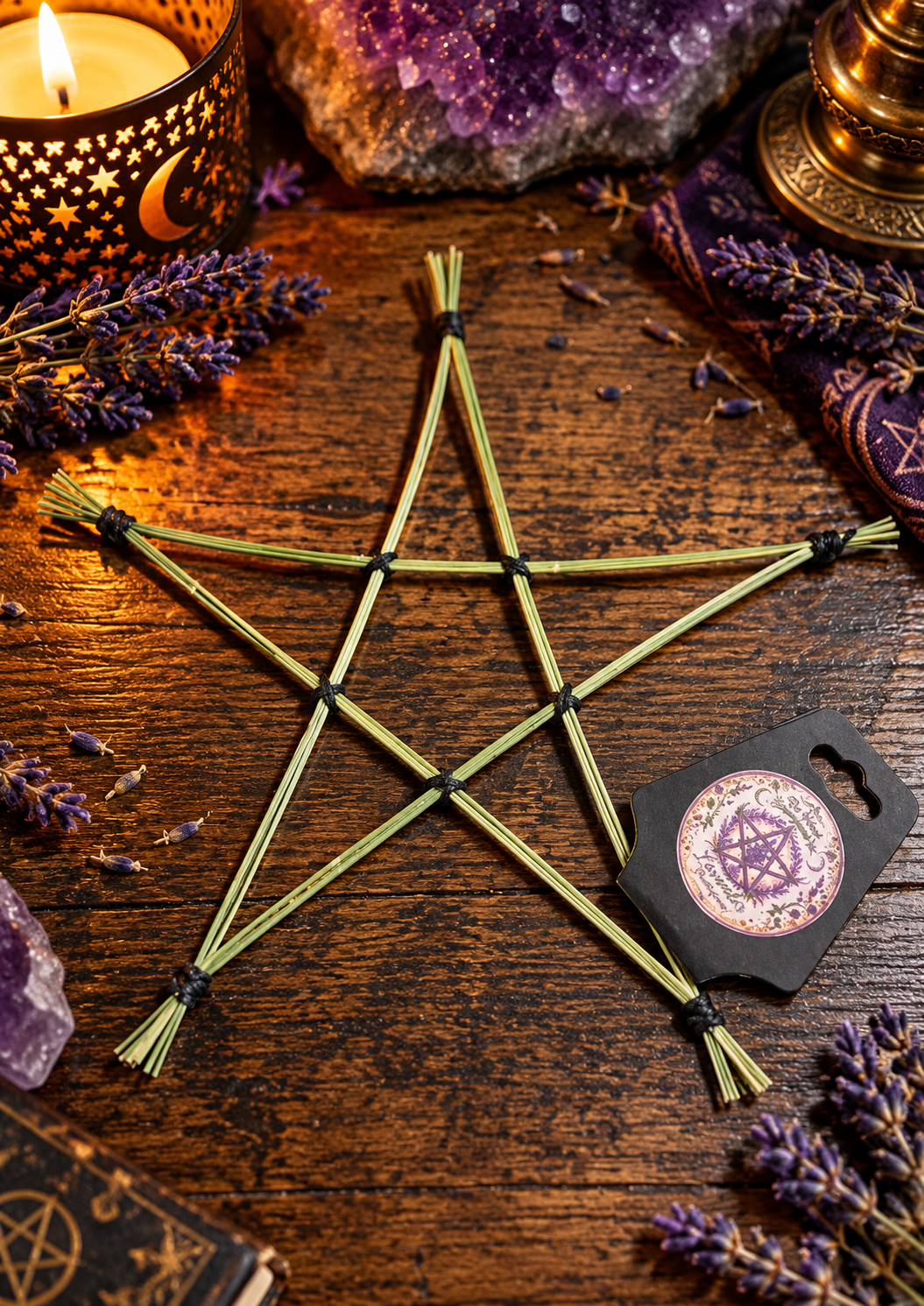 Rustic Straw Pentacle Altar.png