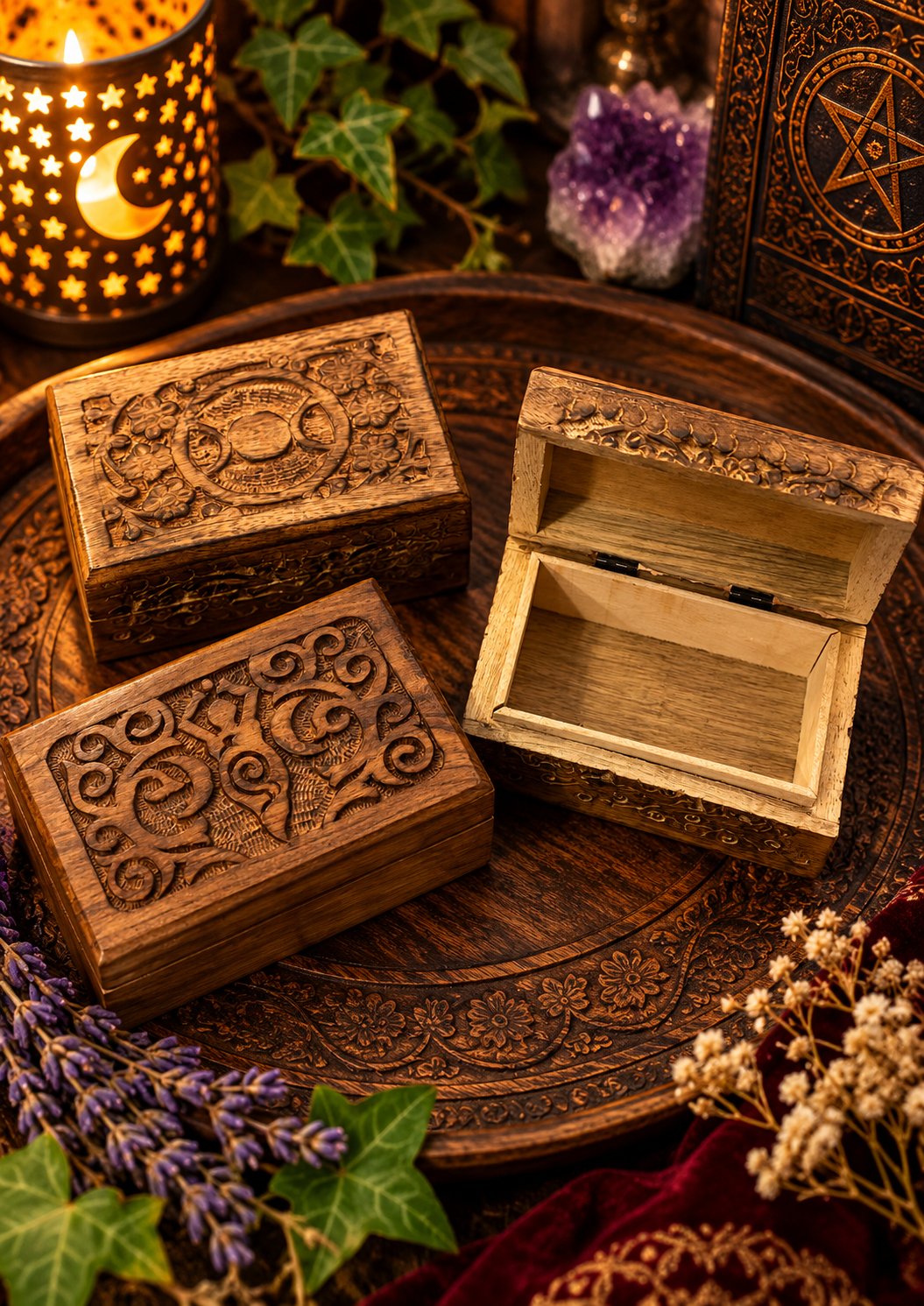 Mystical Carved Wood Altar Still Life.png