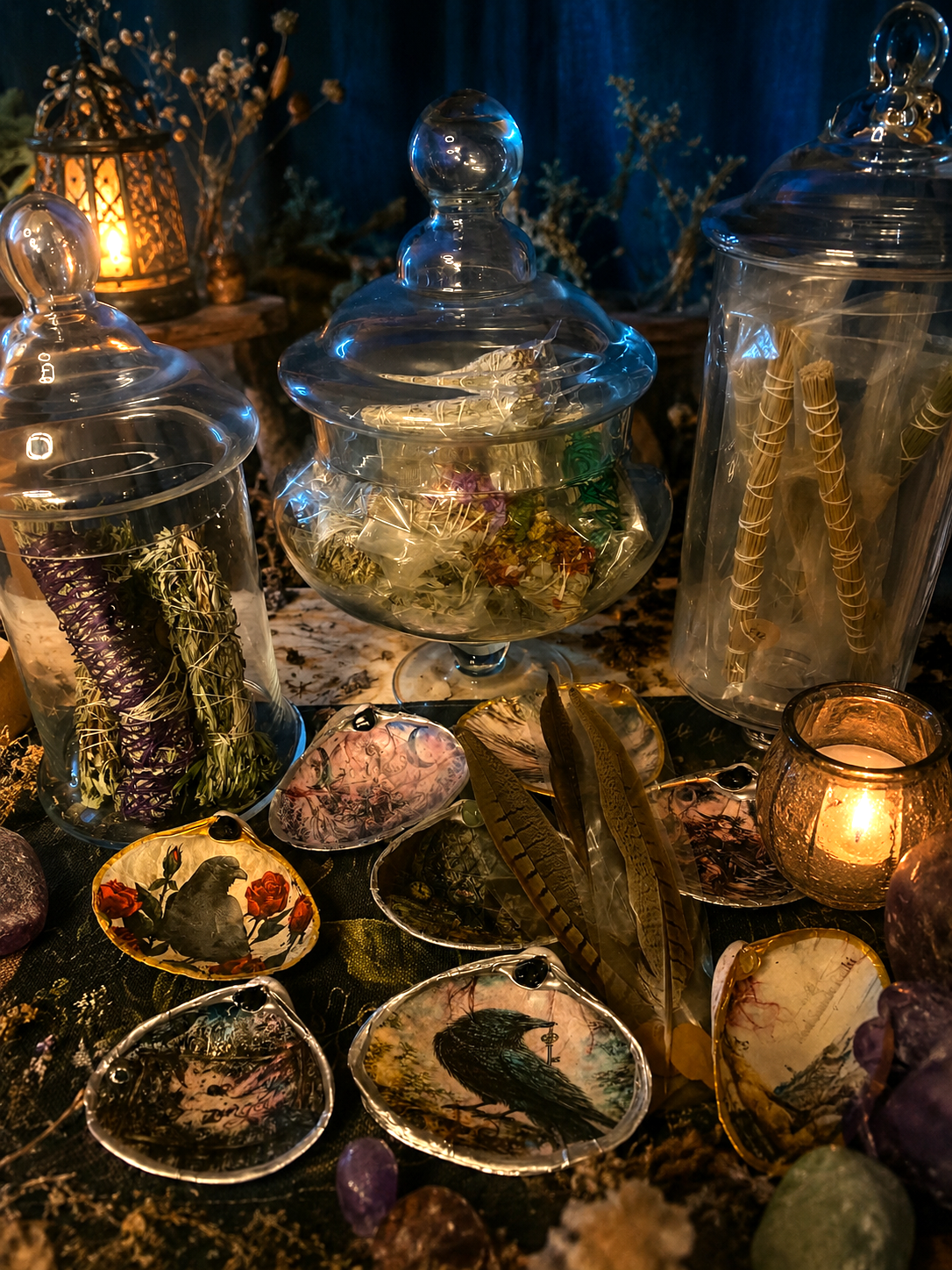 Spell candles, incense, and ritual supplies at Red Sands Reiki, Prince Edward Island
