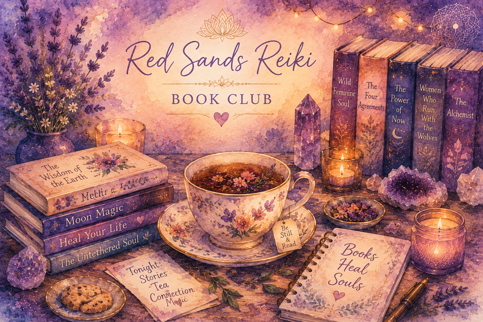 Spiritual book club gathering at Red Sands Reiki, Prince Edward Island