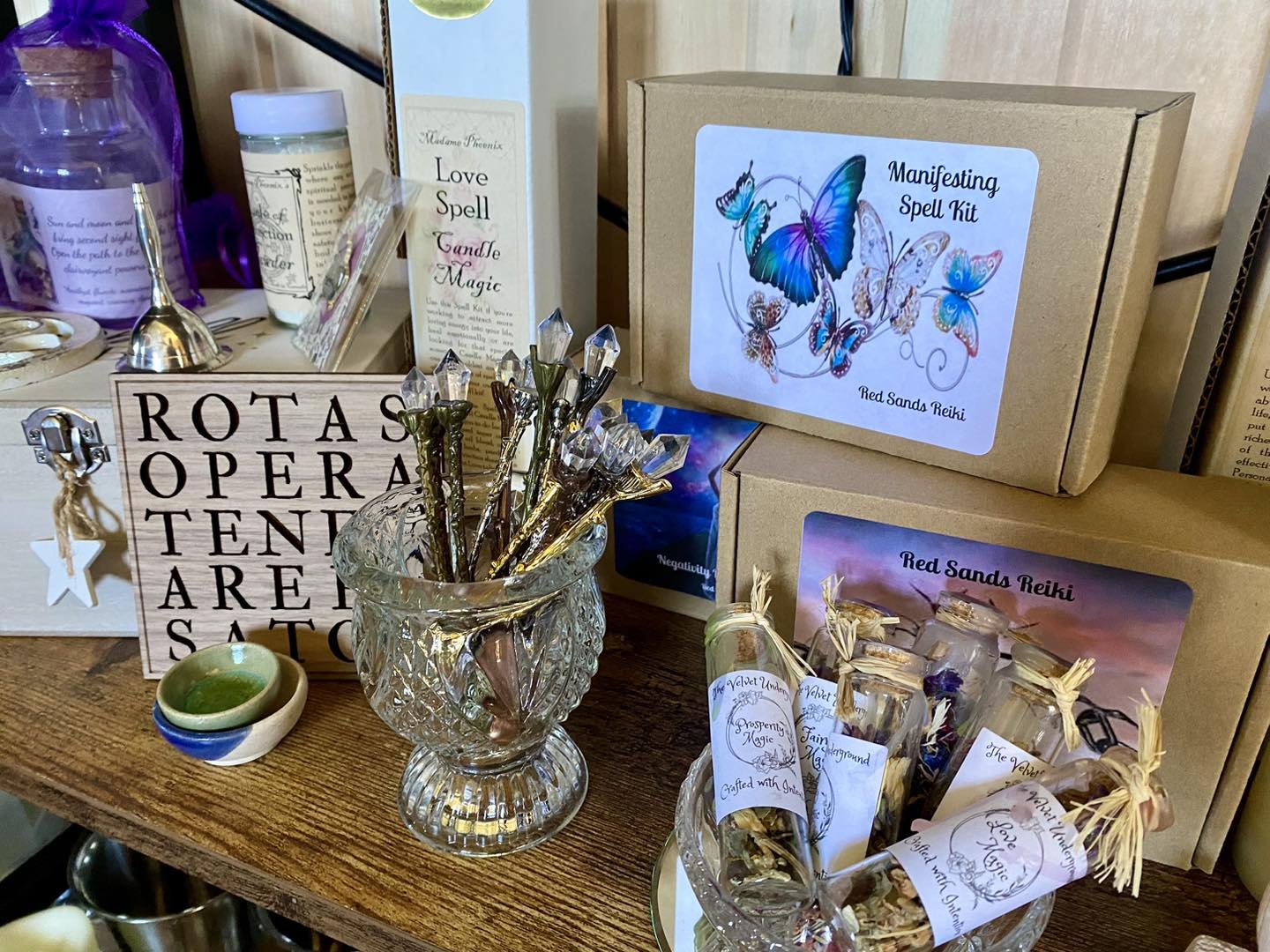 Altar supplies, chalices, and spell kits