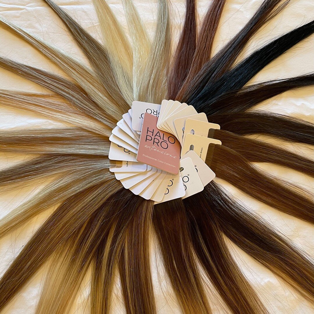 Have you been thinking about extensions? We have so many colors to match your hair. Extension can add length, and or volume. You can also add them for a pop of color! So many options, call for a FREE Consultation! #hairextensions #halopro #halocoture