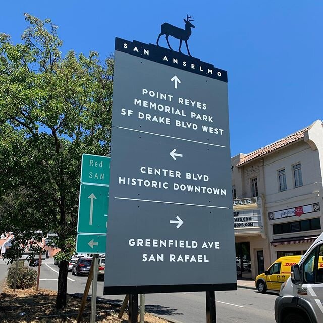 Giant Metal Wayfinding Signs just completed while working with @townofsananselmo and Michael Schwab @col_ludlow #feelinggrateful  #monumental #wayfindingsigns #sananselmo #metalletters #concrete #since1980 #streetsigns #builttolast #marincounty #sign