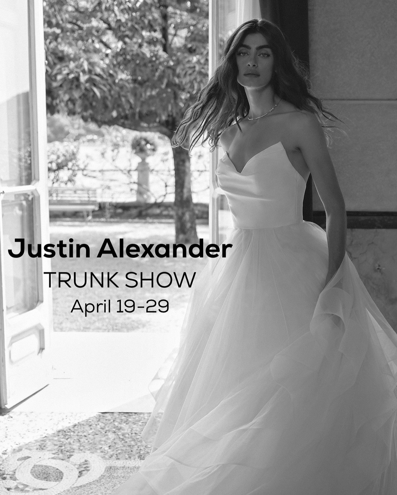 Find your style at our Justin Alexander trunk show. Visit us until April 28th and receive an exclusive 10% off your bridal gown. At Chantilly Lace, we celebrate the cool, modern bride. The easiest &lsquo;yes&rsquo; you&rsquo;ll say before the aisle.
