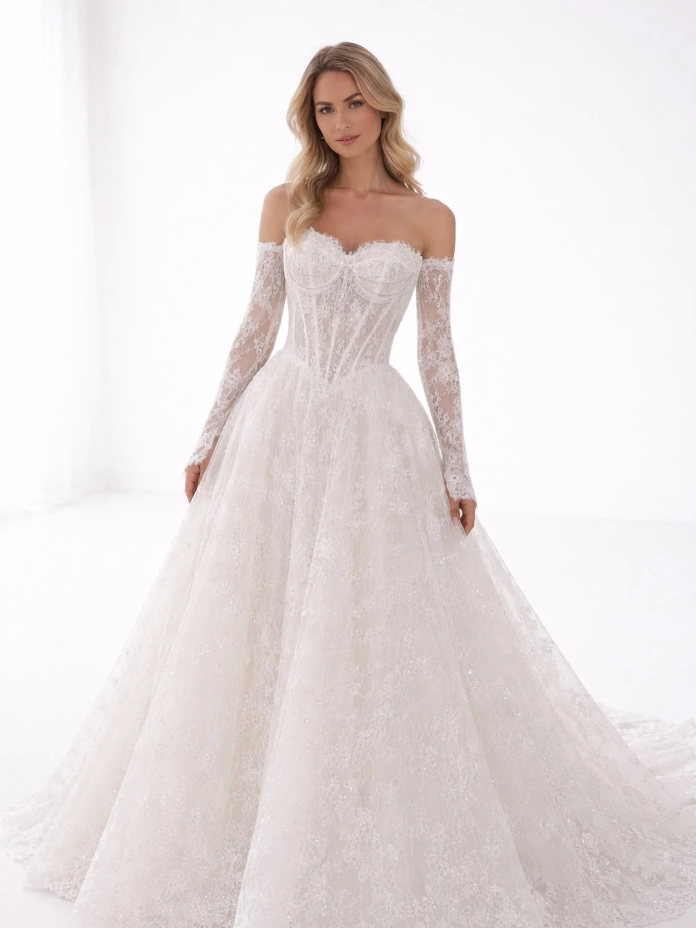 She&rsquo;s lace. She&rsquo;s structured. She&rsquo;s quietly iconic.

A beaded basque waist, sculpted sleeves, and that waistline that SNATCHES 😍

New arrival season has officially begun.

Book your appointment now. 🤍

#LaceWeddingDress #BasqueWai