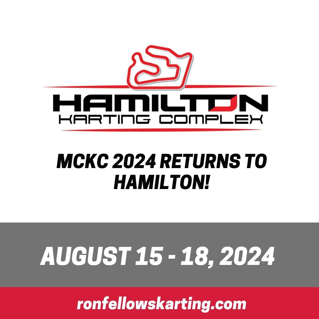 We are excited to announce that the 2024 Motomaster Canadian Karting Championship will return to Hamilton Karting Complex on August 15 - 18, 2024. Stay tuned for more updates and details on this event!

#mckc2024 #kartingcanada #fiakarting #ronfellow