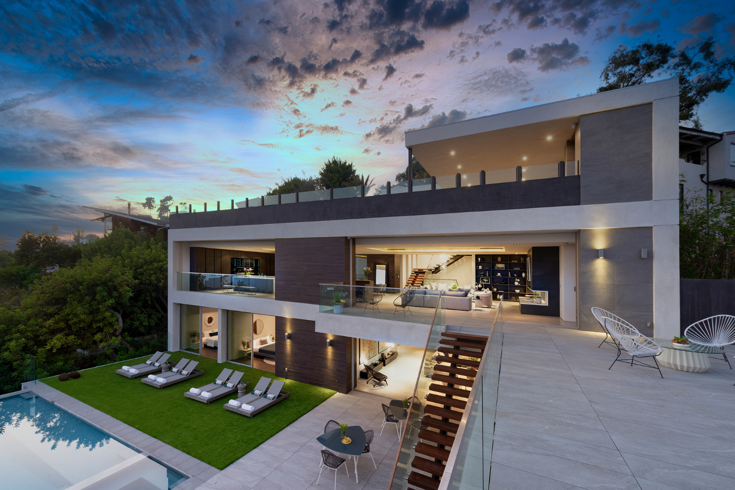 Los Tilos modern luxury home with indoor outdoor living spaces and swimming pool