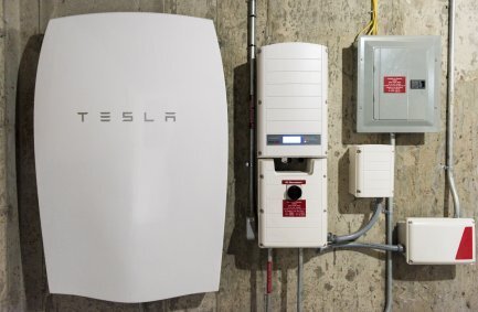 Tesla's modern powerwall battery for solar power