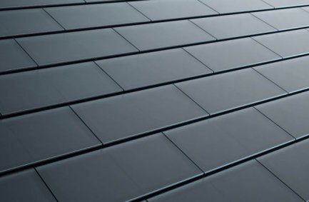 Tesla solar power roof tiles in black