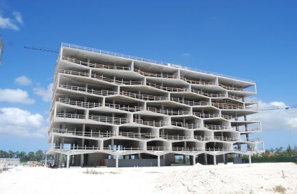 The Honeycomb modern apartment building in the Bahamas, designed by award winning architect Bjarke Ingels provides each unit with its own private balcony pool