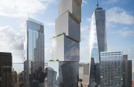 Modern visionary architect Bjarke Ingles' design for the skyscraper World Trade Center 2