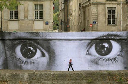 Street art mural by French modern artist JR