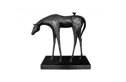 Metal modern art sculpture of a horse
