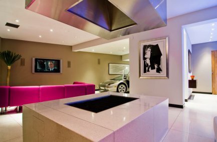 Sleek, modern interior design at our Harold Way house in the Hollywood Hills