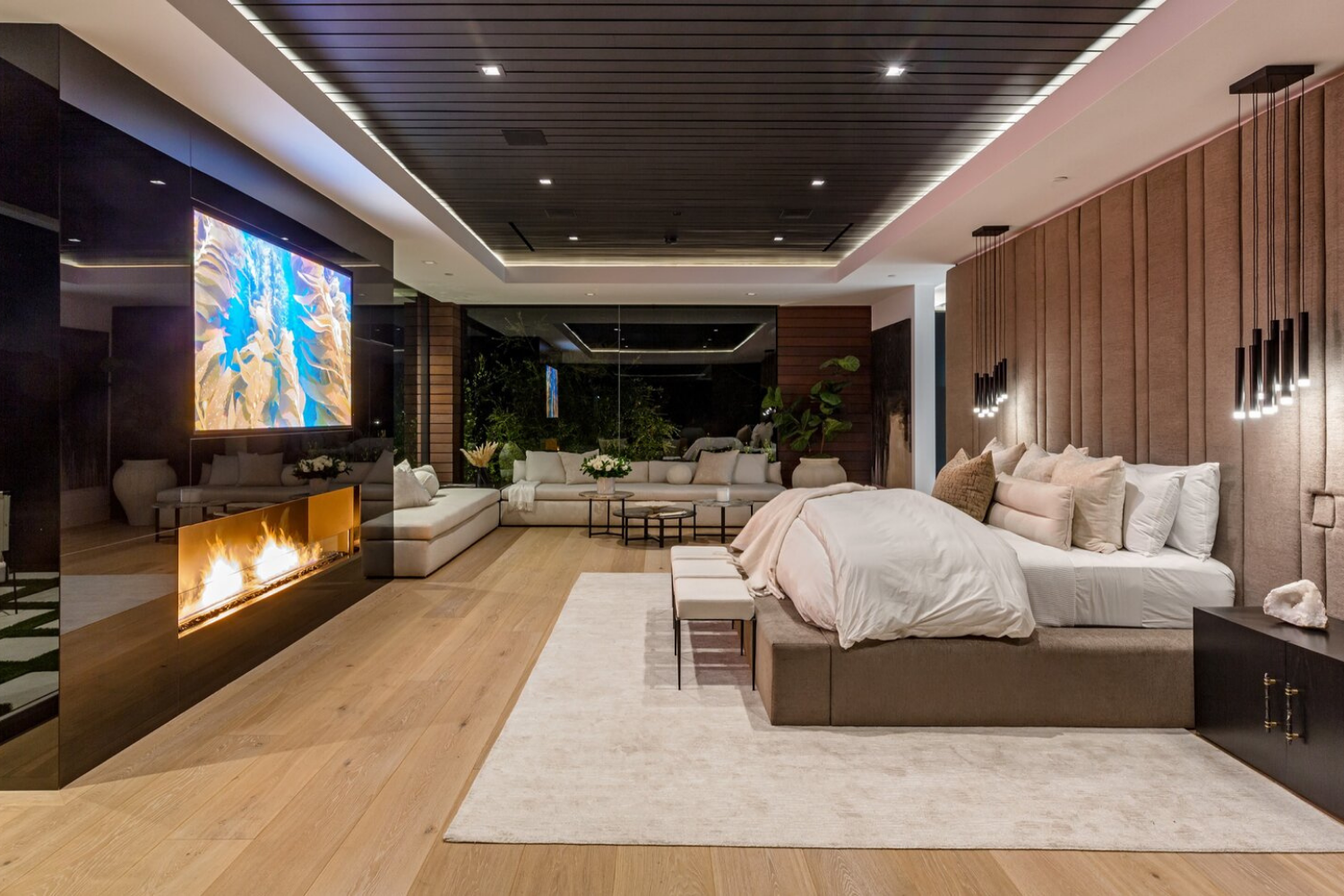 Modern Mansion Master Bedroom With Tv