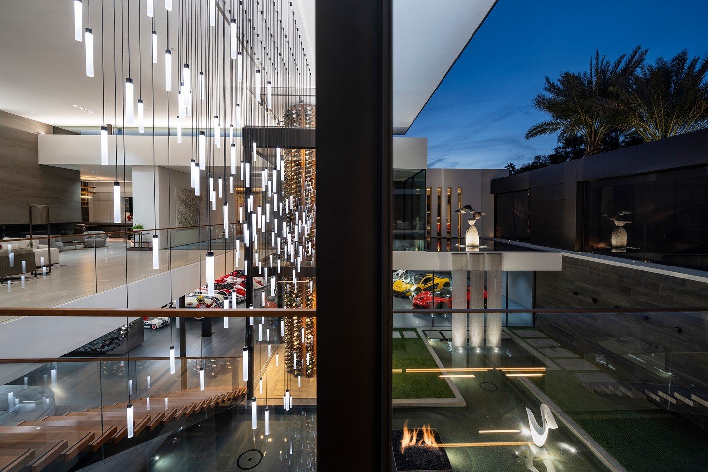 The modern art filled luxury indoor outdoor design of our Serenity House in Indian Wells. Photo by @maccollum