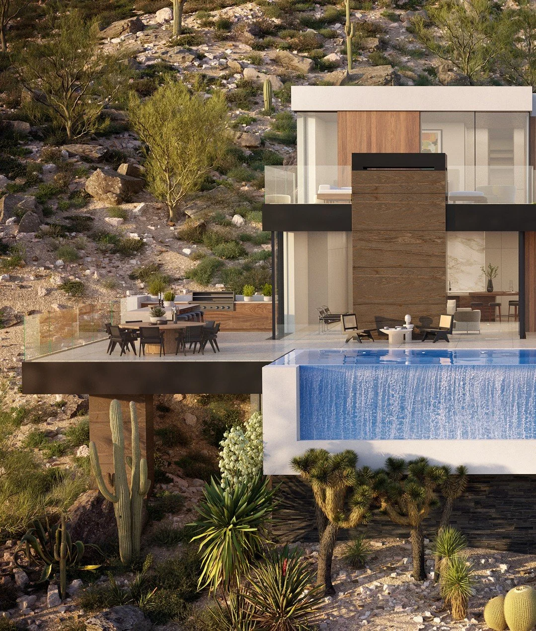 Royal Palm, a modern Paradise Valley desert home with terraces on every floor for luxury open air living.
