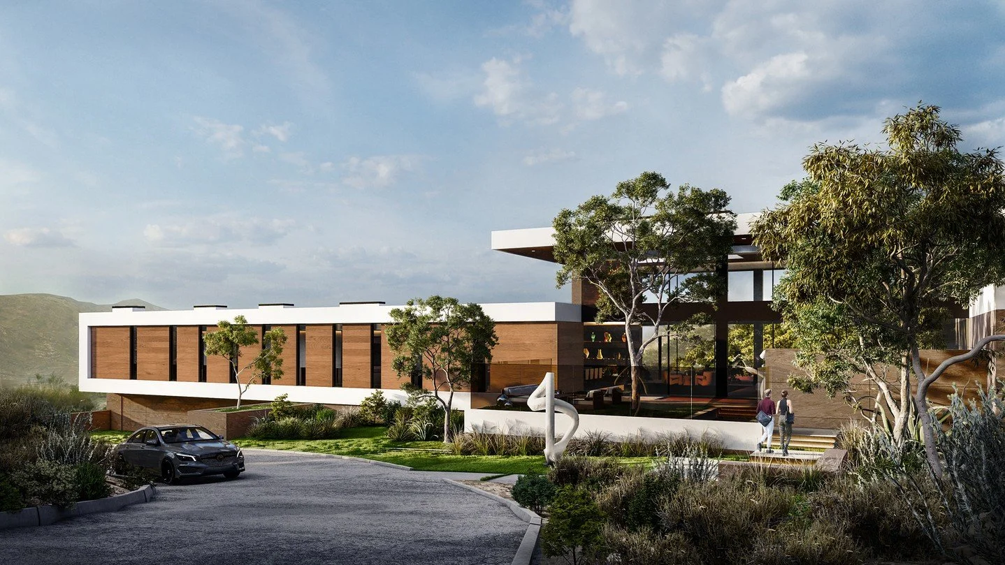 The modern exterior and luxury front entrance to our Paradise Valley project in Scottsdale, Arizona.