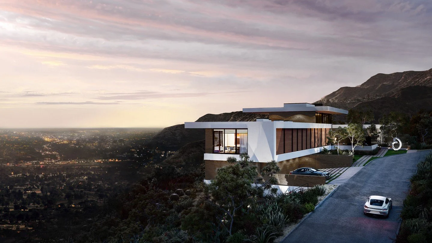 Paradise Valley, a modern desert design in Scottsdale, Arizona, perched on a steep hillside lot with sweeping views.