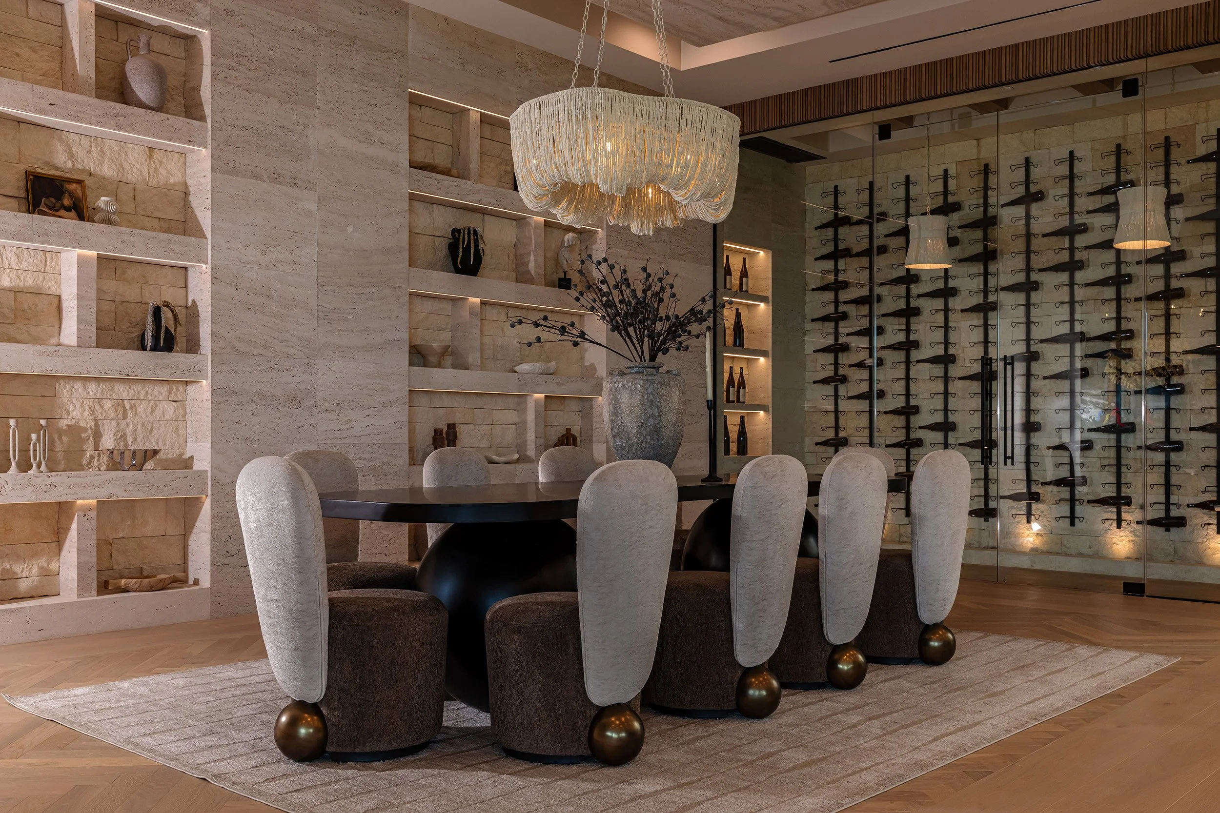 Franklin Canyon Beverly Hills modern home luxury dining room