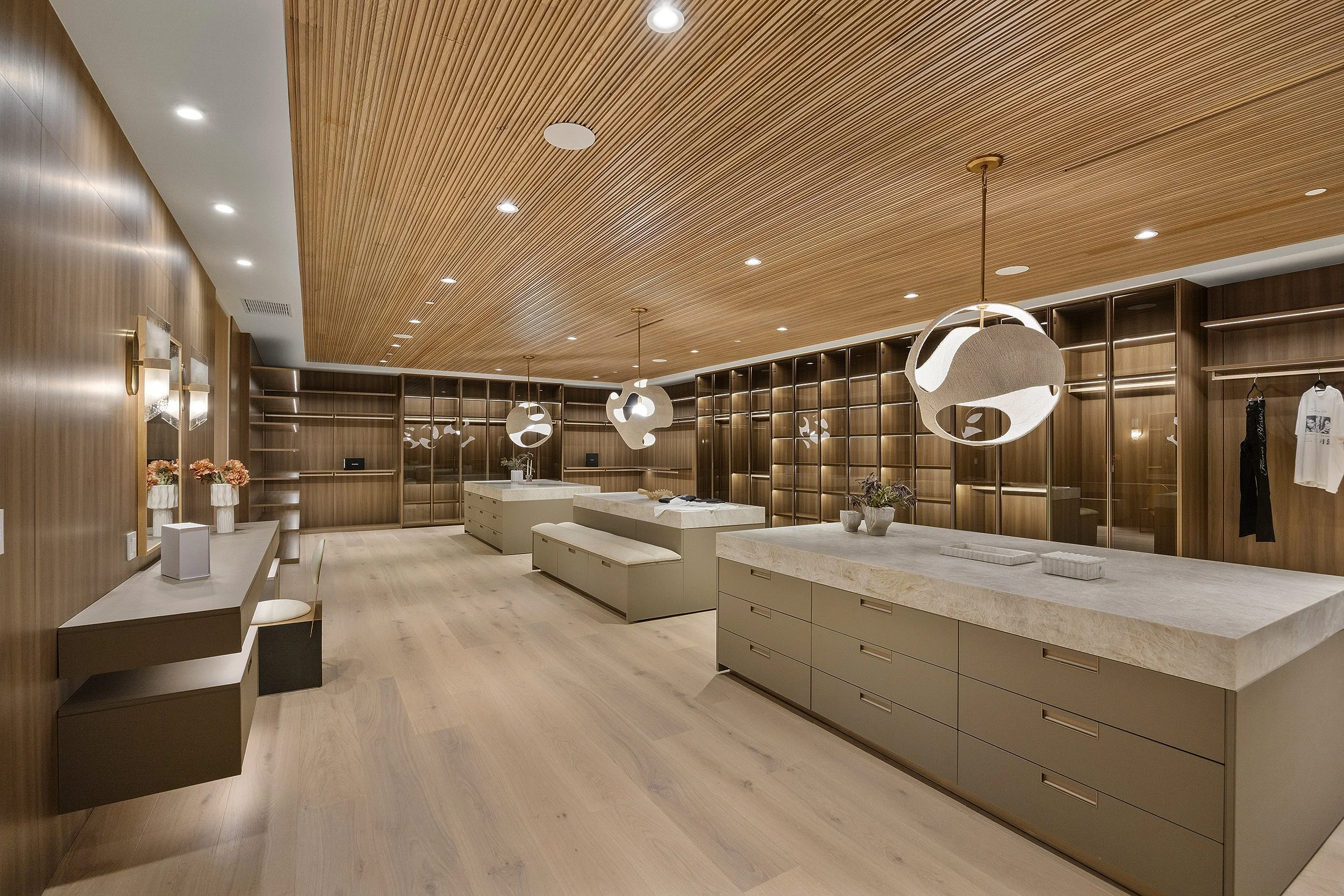 Laurel House Beverly Hills modern mansion luxury walk-in closet dressing room