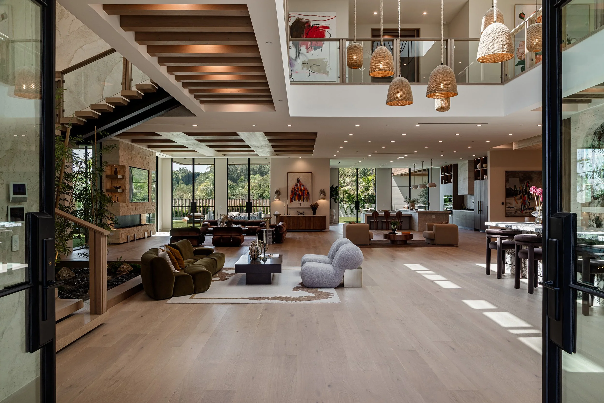 Franklin Canyon Beverly Hills luxury home with modern open plan living spaces & light filled interior