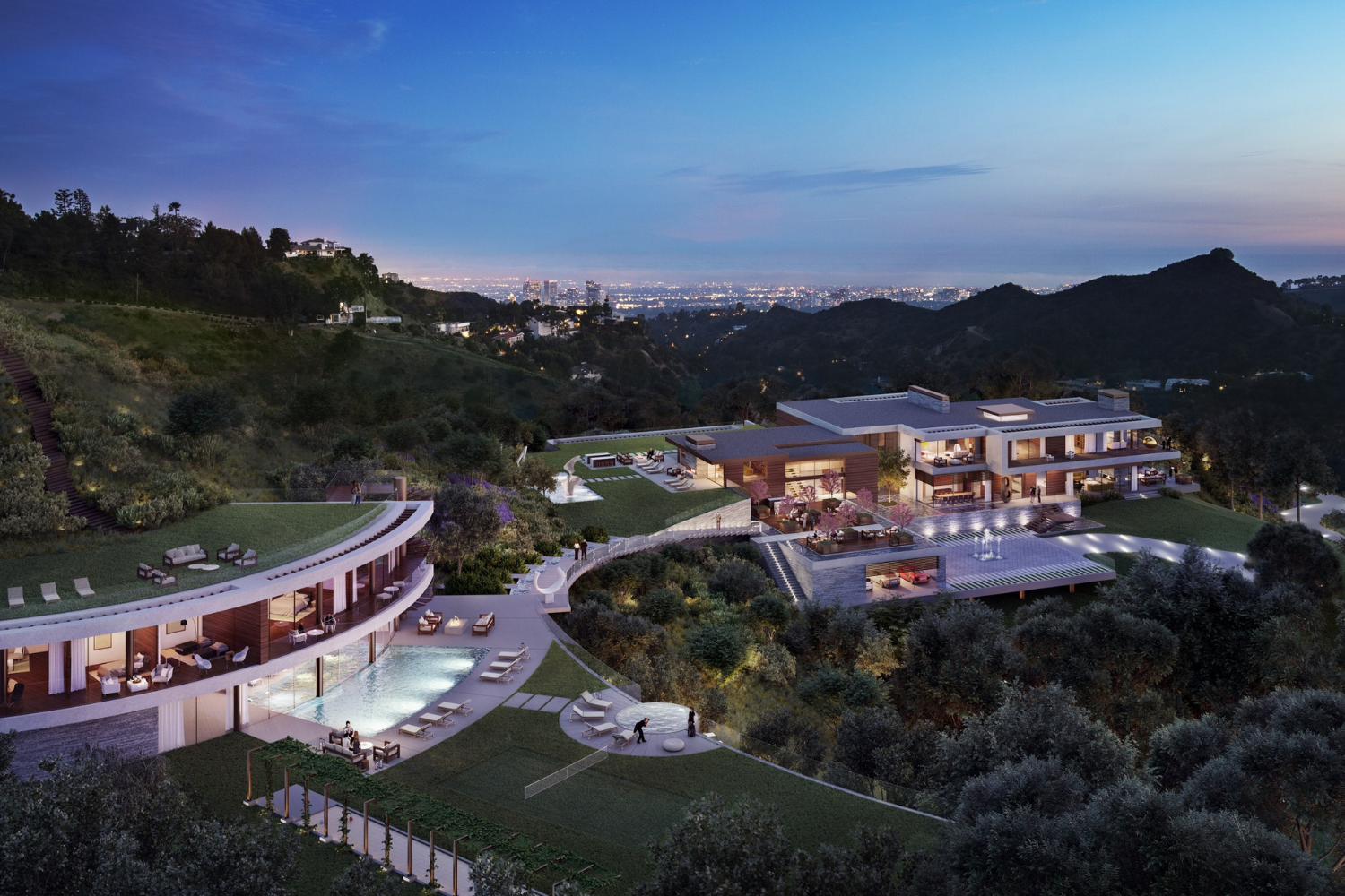 Coldwater Canyon luxury Beverly Hills mansion and wellness estate with modern architecture & custom wellness spaces