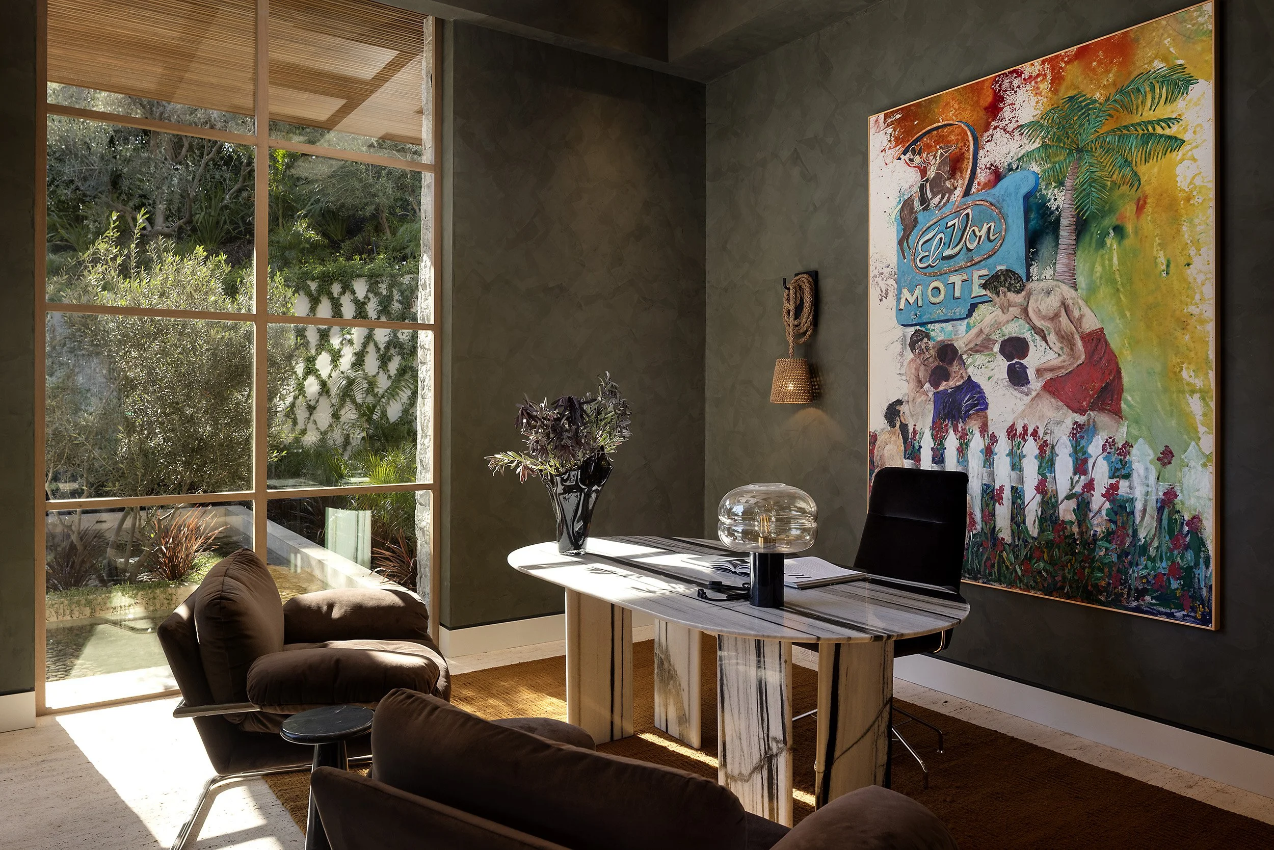 Laurel House Beverly Hills luxury residence with bright modern home office