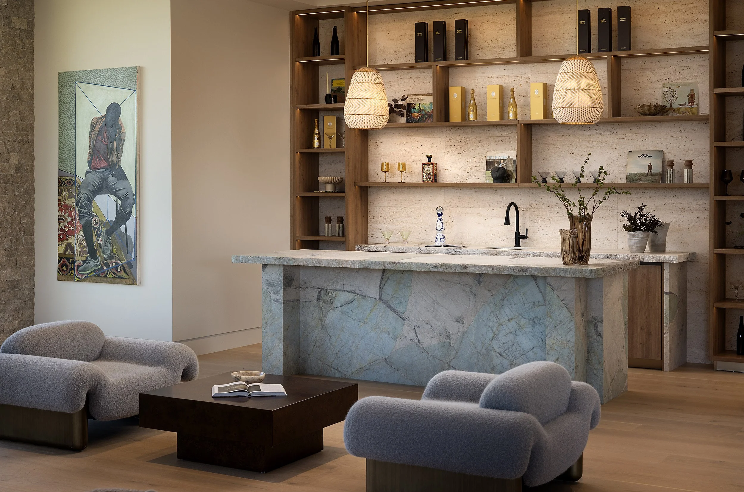 Laurel House Beverly Hills luxury home modern wet bar