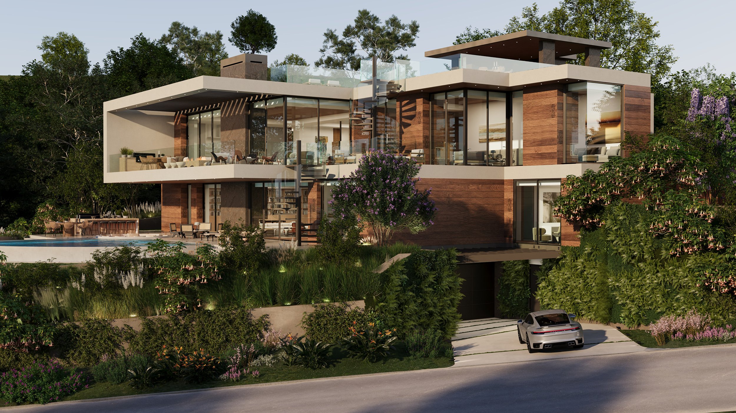 La Jolla, San Diego, California luxury indoor outdoor resort style home with modern architectural design