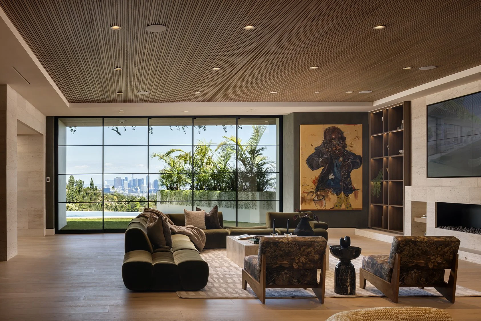 Laurel House Beverly Hills luxury home with light filled living room